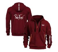 GTKRMXOB Men's Active Hoodies Jacket for Pi.n.k F.lo.yd Pullover Activewear Spring Autumn Outwear Long Sleeve Sweatshirt with Pocket Coats Half Zip Tops Hoody-Wine red||XL