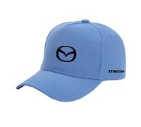 GTKRMXOB Unisex Cozy Trucker Hat Golf Hat for Mazda Breathable Ball Cap Ponytail Hole Baseball Cap Moisture Wicking Dad Hat Adjustable Plain Snapback Hat-Light blue||One size