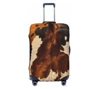 GTKSYNVE Abstract Cow Skin Luggage Cover for Suitcase Tsa Approved, Spandex Stretch Suitcase Protector Washable Baggage Covers Travel Luggage Sleeve Large Suit Case Cover Fit 18-32 Inch, Black, S
