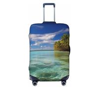 GTKSYNVE Aitutaki lagoon, Cook Islands Luggage Cover for Suitcase Tsa Approved, Spandex Stretch Suitcase Protector Washable Baggage Covers Travel Luggage Sleeve Large Suit Case Cover Fit 18-32 Inch