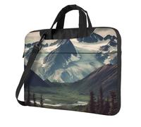 GTKSYNVE Alaska Mountains Laptop Bag 13 inch Business Briefcase for Men Women Water Resistant Laptop Shoulder Bag