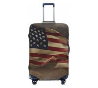 GTKSYNVE American flag Luggage Cover for Suitcase Tsa Approved, Spandex Stretch Suitcase Protector Washable Baggage Covers Travel Luggage Sleeve Large Suit Case Cover Fit 18-32 Inch, Black, L
