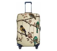 GTKSYNVE Birds on branches Luggage Cover for Suitcase Tsa Approved, Spandex Stretch Suitcase Protector Washable Baggage Covers Travel Luggage Sleeve Large Suit Case Cover Fit 18-32 Inch, Black, M