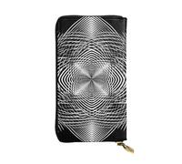GTKSYNVE Black And White Geometric Shape Art Leather Wallets for Women Men, RFID Blocking Large Capacity Credit Card Holder with Zipper Ladies Phone Clutch Handbag Travel Purse Gifts for Birthday
