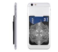 GTKSYNVE Black And White Geometric Shape Art Phone Wallet Stick On, Leather Phone Card Holder, Adhesive Credit Card Holder for Phone Case, Id Card Pouch Sleeve Compatible for Most of Cellphone