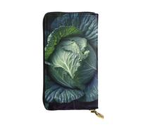 GTKSYNVE Bright Cabbage Leather Wallets for Women Men, RFID Blocking Large Capacity Credit Card Holder with Zipper Ladies Phone Clutch Handbag Travel Purse Gifts for Birthday