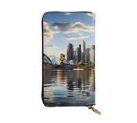 GTKSYNVE City Sydney Leather Wallets for Women Men, RFID Blocking Large Capacity Credit Card Holder with Zipper Ladies Phone Clutch Handbag Travel Purse Gifts for Birthday
