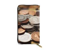 GTKSYNVE Currency Coin Leather Wallets for Women Men, RFID Blocking Large Capacity Credit Card Holder with Zipper Ladies Phone Clutch Handbag Travel Purse Gifts for Birthday