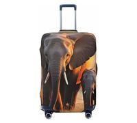 GTKSYNVE cute elephant baby and mom Luggage Cover for Suitcase Tsa Approved, Spandex Stretch Suitcase Protector Washable Baggage Covers Travel Luggage Sleeve Large Suit Case Cover Fit 18-32 Inch