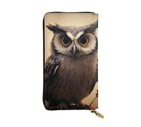 GTKSYNVE Cute Owl Leather Wallets for Women Men, RFID Blocking Large Capacity Credit Card Holder with Zipper Ladies Phone Clutch Handbag Travel Purse Gifts for Birthday