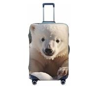 GTKSYNVE cute polar bear baby Luggage Cover for Suitcase Tsa Approved, Spandex Stretch Suitcase Protector Washable Baggage Covers Travel Luggage Sleeve Large Suit Case Cover Fit 18-32 Inch, Black, L