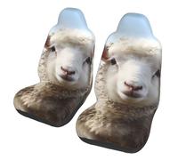 GTKSYNVE Cute Sheep Lamb Car Seat Covers Front Seats 2 Pack Washable Non-Slip Car Seat Protectors Waterproof Automotive Seat Cover Universal Seat Cushion Protector for Cars, Vans, Trucks