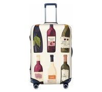GTKSYNVE Cute Wines Bottle Luggage Cover for Suitcase Tsa Approved, Spandex Stretch Suitcase Protector Washable Baggage Covers Travel Luggage Sleeve Large Suit Case Cover Fit 18-32 Inch, Black, M