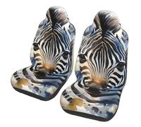 GTKSYNVE Cute Zebra Watercolor Car Seat Covers Front Seats 2 Pack Washable Non-Slip Car Seat Protectors Waterproof Automotive Seat Cover Universal Seat Cushion Protector for Cars, Vans, Trucks