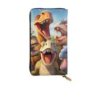 GTKSYNVE Dinosaurs Selfie Leather Wallets for Women Men, RFID Blocking Large Capacity Credit Card Holder with Zipper Ladies Phone Clutch Handbag Travel Purse Gifts for Birthday