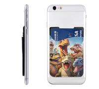 GTKSYNVE Dinosaurs Selfie Phone Wallet Stick On, Leather Phone Card Holder, Adhesive Credit Card Holder for Phone Case, Id Card Pouch Sleeve Compatible for Most of Cellphone