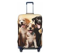 GTKSYNVE Dogs Happy Party Luggage Cover for Suitcase Tsa Approved, Spandex Stretch Suitcase Protector Washable Baggage Covers Travel Luggage Sleeve Large Suit Case Cover Fit 18-32 Inch, Black, M