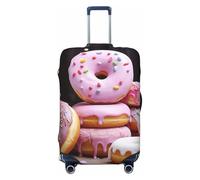 GTKSYNVE Donut Cake Luggage Cover for Suitcase Tsa Approved, Spandex Stretch Suitcase Protector Washable Baggage Covers Travel Luggage Sleeve Large Suit Case Cover Fit 18-32 Inch, Black, XL