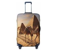 GTKSYNVE Egypt Camels Luggage Cover for Suitcase Tsa Approved, Spandex Stretch Suitcase Protector Washable Baggage Covers Travel Luggage Sleeve Large Suit Case Cover Fit 18-32 Inch, Black, M