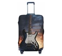 GTKSYNVE Electric Guitar Luggage Cover for Suitcase Tsa Approved, Spandex Stretch Suitcase Protector Washable Baggage Covers Travel Luggage Sleeve Large Suit Case Cover Fit 18-32 Inch, Black, XL