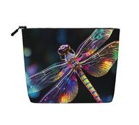 GTKSYNVE Fake Hemp Makeup Bag Multi-Purpose Purse Bag Travel Portable Pencil Bags for Women Men colorful dragonfly art Cosmetic Bags with Zipper Pencil Pouch Aesthetic Coin Pouch Desk Organizer