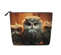 GTKSYNVE Fake Hemp Makeup Bag Multi-Purpose Purse Bag Travel Portable Pencil Bags for Women Men cute Owl Cosmetic Bags with Zipper Pencil Pouch Aesthetic Coin Pouch Desk Organizer