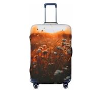 GTKSYNVE Flowers in the sunset Luggage Cover for Suitcase Tsa Approved, Spandex Stretch Suitcase Protector Washable Baggage Covers Travel Luggage Sleeve Large Suit Case Cover Fit 18-32 Inch, Black, M
