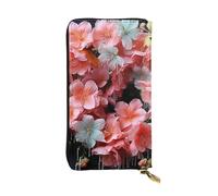 GTKSYNVE Garlands Nice Flowers Leather Wallets for Women Men, RFID Blocking Large Capacity Credit Card Holder with Zipper Ladies Phone Clutch Handbag Travel Purse Gifts for Birthday
