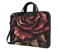 GTKSYNVE Gothic Rose Laptop Bag 14 inch Business Briefcase for Men Women Water Resistant Laptop Shoulder Bag