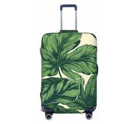 GTKSYNVE Green Foliage Botanical Luggage Cover for Suitcase Tsa Approved, Spandex Stretch Suitcase Protector Washable Baggage Covers Travel Luggage Sleeve Large Suit Case Cover Fit 18-32 Inch, Black