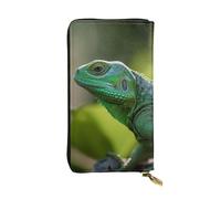 GTKSYNVE Green Lizard Leather Wallets for Women Men, RFID Blocking Large Capacity Credit Card Holder with Zipper Ladies Phone Clutch Handbag Travel Purse Gifts for Birthday