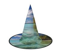 GTKSYNVE Halloween Decorations Witch Hat 1, Aitutaki lagoon, Cook Islands Wizard Hat for Party Costume Accessory Dress up Hats