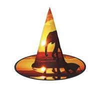 GTKSYNVE Halloween Decorations Witch Hat 1, Elephant Pictures Wizard Hat for Party Costume Accessory Dress up Hats