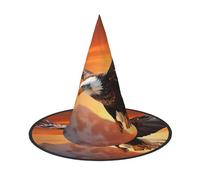 GTKSYNVE Halloween Decorations Witch Hat 2 PCS, eagle flying in the sunset Wizard Hat for Party Costume Accessory Dress up Hats