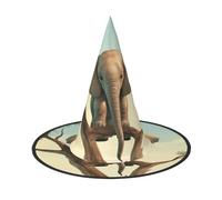 GTKSYNVE Halloween Decorations Witch Hat 2 PCS, Little Elephant on Tree Wizard Hat for Party Costume Accessory Dress up Hats