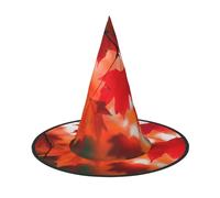 GTKSYNVE Halloween Decorations Witch Hat 3 PCS, Autumn Fall Red Maple Leaves Wizard Hat for Party Costume Accessory Dress up Hats