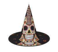 GTKSYNVE Halloween Decorations Witch Hat 3 PCS, Guitar Pepper Sugar Skull Wizard Hat for Party Costume Accessory Dress up Hats