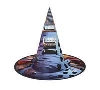 GTKSYNVE Halloween Decorations Witch Hat 3 PCS, Magic Electric Guitar Music Wizard Hat for Party Costume Accessory Dress up Hats