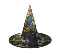 GTKSYNVE Halloween Decorations Witch Hat 3 PCS, Many Frogs Sing on The Branches Wizard Hat for Party Costume Accessory Dress up Hats