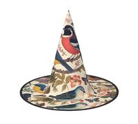 GTKSYNVE Halloween Decorations Witch Hat, Birds in My Garden Wizard Hat for Party Costume Accessory Dress up Hats, Black, 2 PCS