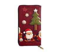 GTKSYNVE Happy Christmas Leather Wallets for Women Men, RFID Blocking Large Capacity Credit Card Holder with Zipper Ladies Phone Clutch Handbag Travel Purse Gifts for Birthday