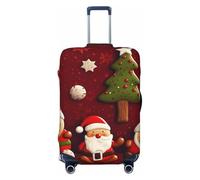 GTKSYNVE Happy Christmas Luggage Cover for Suitcase Tsa Approved, Spandex Stretch Suitcase Protector Washable Baggage Covers Travel Luggage Sleeve Large Suit Case Cover Fit 18-32 Inch, Black, L