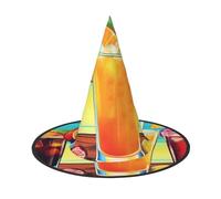 GTKSYNVE Happy Hour Halloween Decorations Witch Hat 2 PCS, Wizard Hat for Party Costume Accessory Dress up Hats