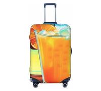 GTKSYNVE Happy Hour Luggage Cover for Suitcase Tsa Approved, Spandex Stretch Suitcase Protector Washable Baggage Covers Travel Luggage Sleeve Large Suit Case Cover Fit 18-32 Inch, Black, XL