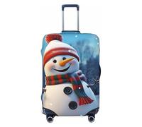 GTKSYNVE Happy snowman Luggage Cover for Suitcase Tsa Approved, Spandex Stretch Suitcase Protector Washable Baggage Covers Travel Luggage Sleeve Large Suit Case Cover Fit 18-32 Inch, Black, S