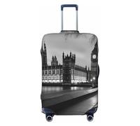 GTKSYNVE Houses of parliament Luggage Cover for Suitcase Tsa Approved, Spandex Stretch Suitcase Protector Washable Baggage Covers Travel Luggage Sleeve Large Suit Case Cover Fit 18-32 Inch, Black, M