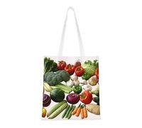GTKSYNVE Introduction of various vegetables Canvas Tote Bag Women, Large Shoulder Hobo Bags Casual Handbags Big Capacity Shopping Work Bag Reusable Tote Gift Bags Laptop Purse for Nurse Teacher
