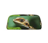 GTKSYNVE Leather Makeup Bag for Purse Travel Portable Small Pencil Bags for Women Men Animal Lizard Cosmetic Bag with Zipper Pencil Pouch Aesthetic Coin Pouch Adults Desk Organizer, Gold, One size