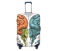 GTKSYNVE Left and right brain functions Luggage Cover for Suitcase Tsa Approved, Spandex Stretch Suitcase Protector Washable Baggage Covers Travel Luggage Sleeve Large Suit Case Cover Fit 18-32 Inch
