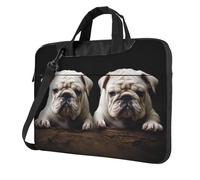 GTKSYNVE Little White Bulldog Laptop Bag 14 inch Business Briefcase for Men Women Water Resistant Laptop Shoulder Bag